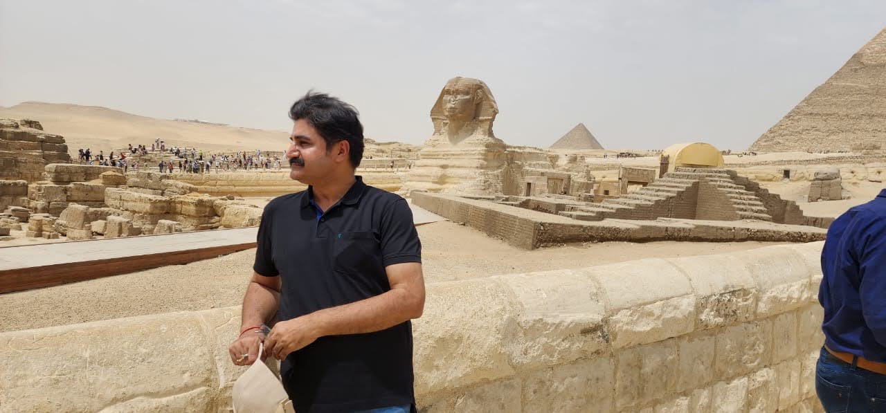 Dr. Dayal at the Great Sphinx, Egypt